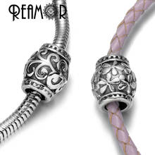 REAMOR Mixed Wholesale 316l Stainless Steel Flower Vine Totem Bead European Spacer Charm Beads For Women Bracelet Jewelry Making 2024 - buy cheap