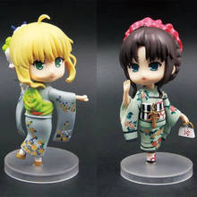 Anime 10cm Fate Stay Night Saber 007 tohaka Rin 008 Kimono Q Ver. Figura de acción de PVC, modelo coleccionable, nuevo 2024 - compra barato