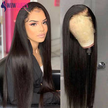 30 Inch Lace Front Wig Straight Human Hair Wigs Peruvian Straight Closure Wig WowQueen Pre Plucked Lace Front Human Hair Wigs 2024 - buy cheap