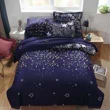 Stars, meteors Bedding sets Double kids Duvet Cover Sets Dark blue, black white Breathable comfort Dirt resistance Home textiles 2024 - buy cheap