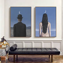 Rene Magritte-pintura impresa en lienzo, combinación exclusiva de luz de lujo, serie Vintage, póster, cuadro de pared para decoración del hogar 2024 - compra barato