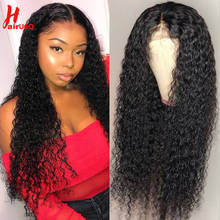 HairUGo T part Lace Human Hair Wigs Kinky Curly Wigs For Black Women Brazilian Non-Remy 4x4 Lace Closure Wig With Baby Hair 150% 2024 - buy cheap