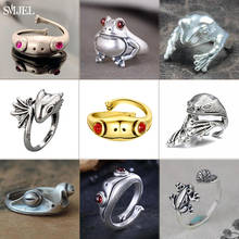 2021 Винтажное кольцо в виде лягушки, открытые кольца в виде лягушки, ретро женские кольца, ювелирные изделия для женщин, унисекс, оптовая продажа, мужской подарок для девушки 2024 - купить недорого