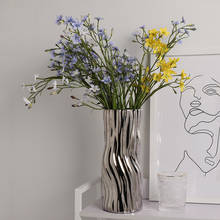 Nordic Ceramic Vase Living Room Striped Flower Vase Home Decor Irregular Flower Pot Desktop Ornaments Modern Creative Plant Vase 2024 - buy cheap