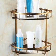Wall Mounted Antique Finish Aluminum Bathroom Shower Shampoo Shelf Basket Holder Fashion Double Layer 2024 - buy cheap