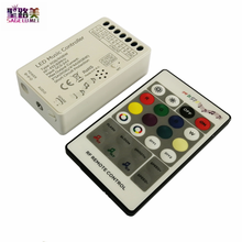 Mando a distancia inalámbrico RF con entrada de Audio DC5-24V, Control LED de sonido y música RGB controlador regulador led RGBW, luz de cintas LED 2024 - compra barato