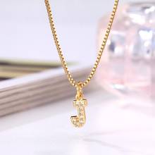 Tiny Trendy Cubic Zirconia Alphabet Letter Necklace Gold Name Pendant Necklace For Women Fashion Korea Jewelry 2024 - buy cheap