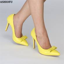 ASHIOFU-zapatos de tacón alto hechos a mano para mujer, zapatillas de mariposa sin cordones para fiesta, baile de graduación, oficina, a la moda 2024 - compra barato