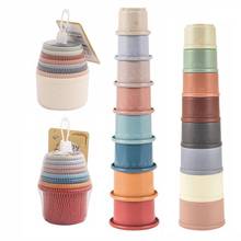 Wheat Straw Hourglass Stacking Cups Children's Bathroom Floating Boat Bath Toys Stacked Ring Tower Toy Early Childhood Gifts 2024 - buy cheap