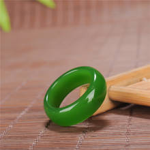 Китайское зеленое нефритовое кольцо 8-10, очаровательные ювелирные изделия, модные аксессуары, ручной резной амулет для мужчин и женщин, подарки P101 2024 - купить недорого