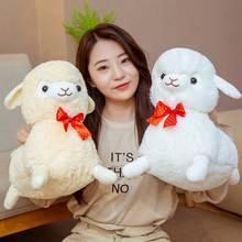 35CM/45CM Cute Lying Bow-Knot Alpaca Plush Toys Soft Plush Alpacasso Alpaca Dolls Stuffed Animal Toy Kids Birthday Gifts 2024 - buy cheap