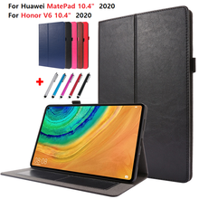 И кармашками для карточек чехол для планшета Huawei Mate Pad MatePad 10,4 дюймов BAH3-W09 Honor V6 чехол с отделениями для банковских карт из искусственной кожи с подставкой из ТПУ в виде ракушки + ручка 2024 - купить недорого