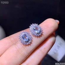 Kjjeaxcmy fine jewelry 925 prata esterlina incrustada natural aquamarine feminino novos brincos orelha studs na moda suporte teste 2024 - compre barato