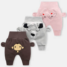 Детские милые штаны для мальчиков и девочек с мультяшным рисунком и высокой талией для малышей на весну и осень брюки для новорожденных недорогие вещи KF116 2024 - купить недорого