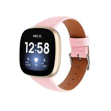 Correa de cuero suave para Fitbit Versa 3, pulsera deportiva, ajustable, para Fitbit Sense / versa3 Smar 2024 - compra barato