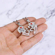 2PC / Set Big Sis Lil Sis BFF Best Sister Pendant Necklaces Heart Stitching Xmas Broken Heart Sister Necklace For Women Jewelry 2024 - buy cheap