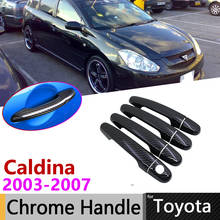 Cubierta de manija de puerta de fibra de carbono negra para Toyota Caldina T240 2003 ~ 2007, accesorios de coche, pegatinas, juego de molduras de 4 puertas 2004 2005 2006 2024 - compra barato