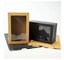 10 шт 15x8,5x23 см коричневая крафт-бумажная коробка с окном Подарочная коробка Упаковка Картонная картонная коробка упаковочная коробка 2024 - купить недорого