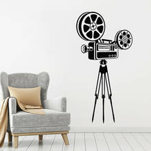 Adesivo de parede para câmera de filme, adesivo de vinil para decoração de filme, cinema, arte removível, mural c067 2024 - compre barato