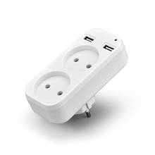 Tomada de parede para carregador de celular, adaptador de tomada dupla para carregamento de celular, porta usb dupla, 5v, 2a, usb 2024 - compre barato