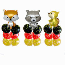 Balões de hélio para decoração de festa, 1 conjunto de balões de animal, guaxinim, raposa, ouriço, hélio, uma festa de aniversário, brinquedo de chá de bebê para meninos 2024 - compre barato