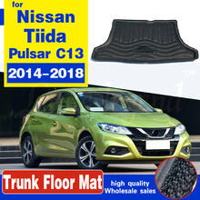 Alfombrilla para maletero de coche Nissan Tiida Pulsar C13, bandeja para maletero, revestimiento para el suelo, almohadilla para barro, alfombra protectora Pad2014, 2015, 2016, 2017, 2018 2024 - compra barato