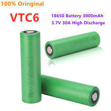 Batería VTC6 18650 3000mAh 3.7V30A, alta descarga, 18650 baterías recargables para herramientas de linterna US18650VTC6 2024 - compra barato