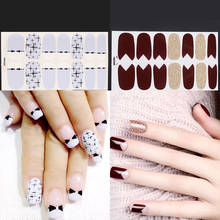 14tips Nail Art Stickers Colorful Adhesive Sticker DIY Manicure Shining Sequins Nail Polish Strips Wraps Accessories for Women 2024 - buy cheap
