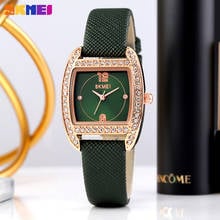 SKMEI Fashion Quartz  Women's Watches Luxury Crystal Student Girls Clock Leather Strap Ladies Dress Wristwatch Relogio Feminino 2024 - buy cheap