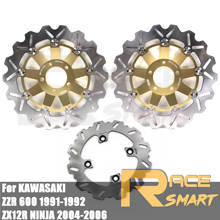 ZZR600 1991-1992 Motorcycle CNC Floating Front & Rear Brake Discs Disk Rotors Accessories For KAWASAKI ZZR 600 ZZR-600 Gold New 2024 - buy cheap