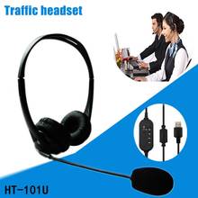 USB headphones Computer Headset with Microphone Noise Cancelling Overhead Headphones for Gaming Online Learning 2024 - buy cheap