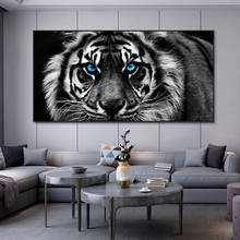 Modern Prints Canvas Art Black And White Tiger Head Painting Wall Art Posters Animal Art Picture For Living Room Cuadros Decor 2024 - buy cheap