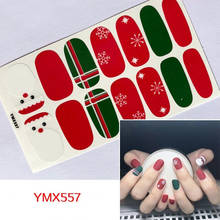 14tips/sheet DIY Christmas Snowman Snowflake Patterns Adhesive Nail Art Stickers Full Wraps Tips Slider Waterproof Nail Sticker 2024 - buy cheap