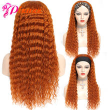 Pizazz Oranger Color Deep Wave Headband Wig Human Hair Wigs For Black Women Braizlian Remy Human Hair Wigs with Headband 2024 - buy cheap