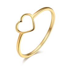 CACANA Stainless Steel Luckyoverflow Best Friend New Fashion Gold Color Heart Shaped Wedding Rings for Woman Jewelry Gift R411 2024 - купить недорого