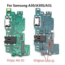 Base carregadora usb, conector, porta de carregamento microfone, placa de microfone para samsung a30 a305f a30s a307f a31, entrada de fone de ouvido, plugue automático 2024 - compre barato