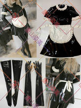 WOMEN LATEX DRESS MAID DRESS WITH STOCKINGS GLOVES 2024 - buy cheap