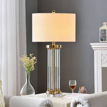 Luminária de mesa em cristal dourada, para sala de estar, quarto, lâmpada de vidro, led, alta qualidade, grande 2024 - compre barato