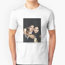 Camiseta de Ian And Nina Delena, camisa 100% de algodón puro, Tvd, Nina Dobrev, Ian Somerhalder, Selena 2024 - compra barato