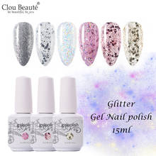 Clou Beaute Glitter Gel Polish Set UV Vernis Semi Permanent Primer Base and Top Coat Gel Nail Polish UV Hybrid Manicure Nail Gel 2024 - buy cheap