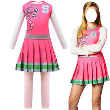 Zombie High School 2 Addison-vestido ajustado de una pieza, disfraz de animadora para niñas, disfraz de actuación de Halloween, vestido rosa 2024 - compra barato