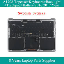 Original 13.3" A1708 Topcase Assembly 2016 2017 For Macbook Pro A1708 Swedish Keyboard Back Light Trackpad Battery Topcase Case 2024 - buy cheap