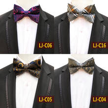Paisley gravatas-borboletas e laços dourados para homens, gravata-borboletas, azul, auto-gravata, laço, preto, casamento, a092 2024 - compre barato
