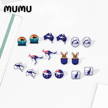 2020 New Cartoon Kangaroo Stud Earring Kangaroos Acrylic Earrings Resin Epoxy Animal Jewelry 2024 - buy cheap