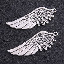 2pcs/lot 22*57mm Antique Sliver Angel Wings Jewelry Pendants Charm Findings Fit Jewelry Making Charms 2024 - buy cheap