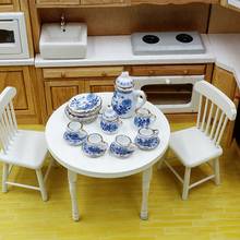 15Pcs/Set Dollhouse Tea Cup Set 1/12 Miniature Flower Patten Porcelain Coffee Tea Cups Ceramic Tableware For Doll House 2024 - buy cheap