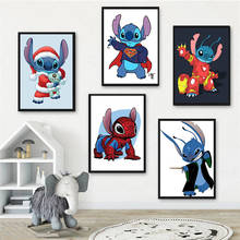 Disney Cartoon Lilo & Stitch Canvas Painting Cute marvel Interstellar Baby posters and prints wall picture for living room decor 2024 - buy cheap