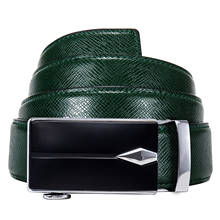 Genuine Leather Belt for Men Green Belt Alloy Automatic Slide Buckle Designer Silver Buckle Waist Strap for Jeans Barry.Wang 2024 - buy cheap