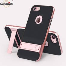 Luxury Brand Cover for iPhone 7 Case Silicone 3D Phone Back Cover TPU PC Hybrid 360 Protective Cases for iPhone7 Kickstand Capa 2024 - buy cheap