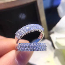 Anel de diamante em prata esterlina 925, joia charme de laboratório, pulseira de casamento para mulheres, acessório de festa de noivado, presente 2024 - compre barato